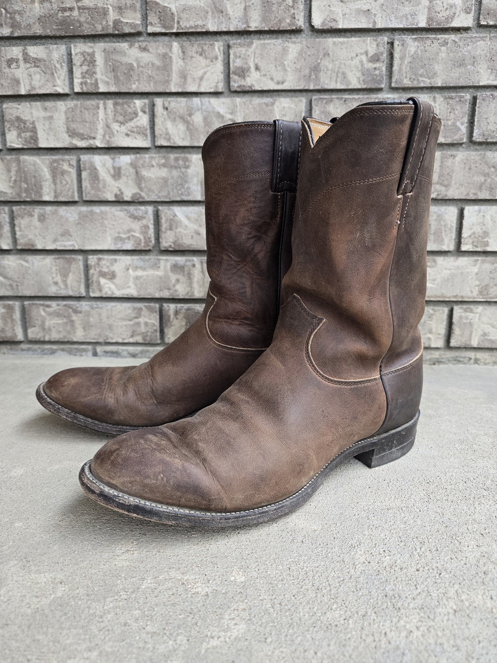 Justin Men's Brown Roper Leather Western Cowboy Boots 3408